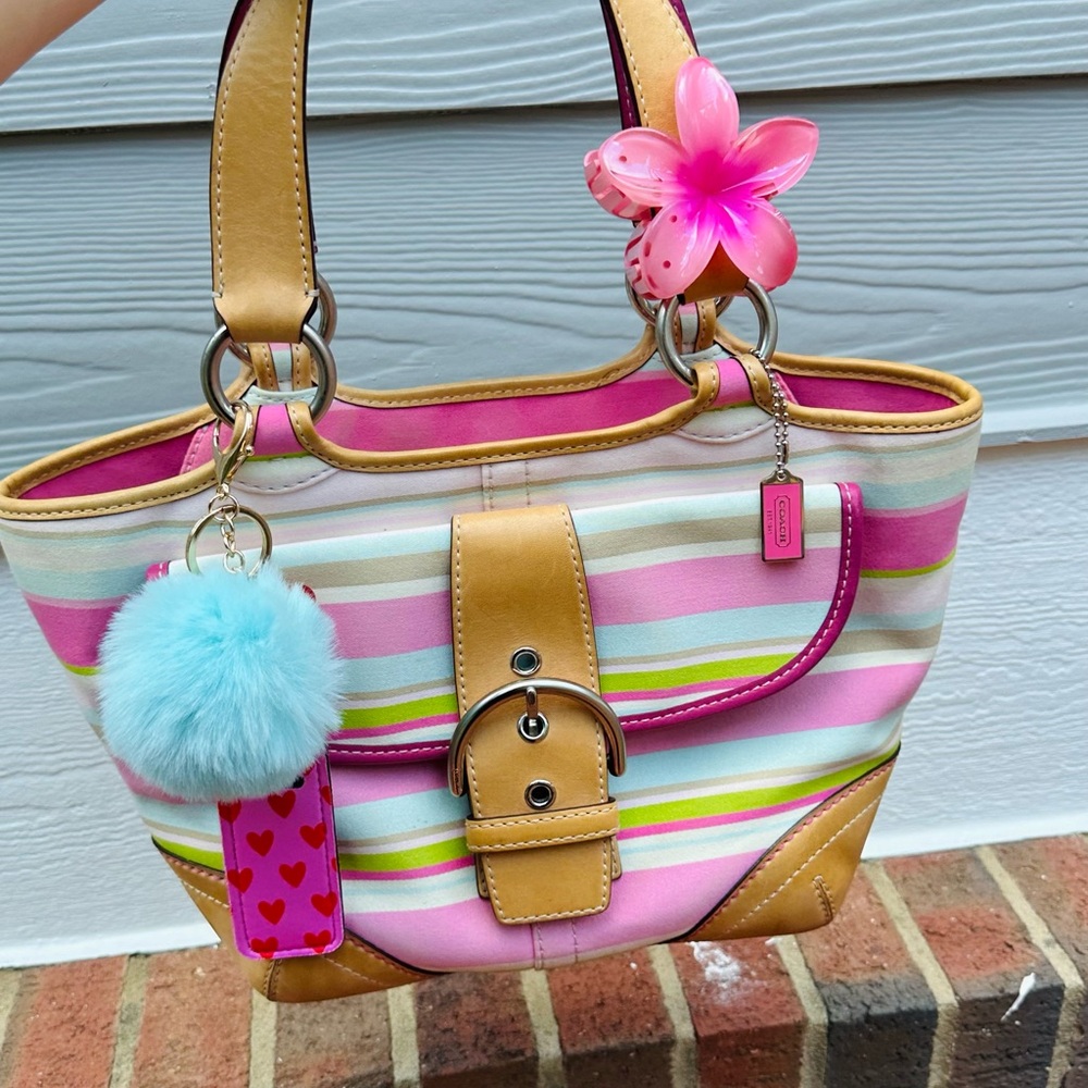 Coach Multicolor Striped Shoulder Bag